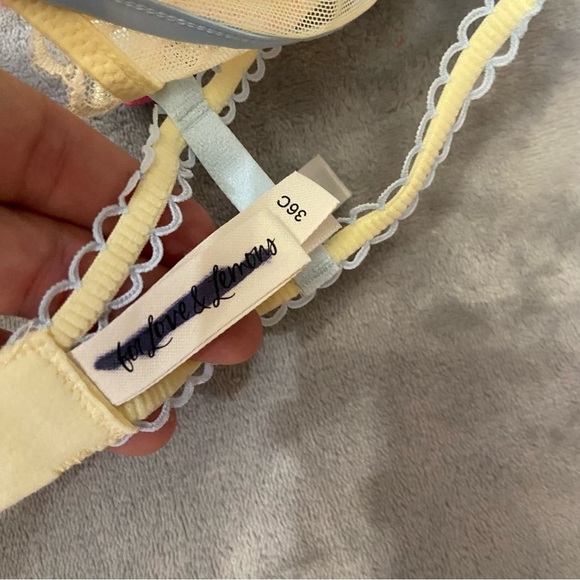 New! For Love and Lemons Pastel Papillon Underwire Bra & Thong Panty Set 10465 - Picture 11 of 12